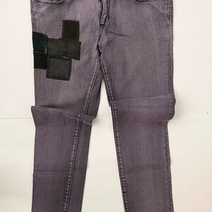 Bullhead Women's Purple Skinny Jeans with Patchwork